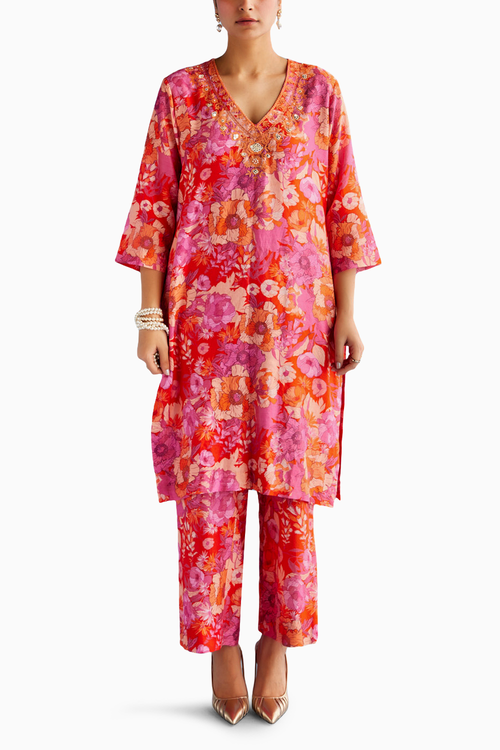 Pink Straight Suit Set