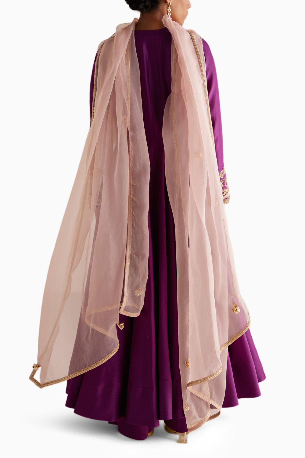 Purple Anarkali Set with Dupatta