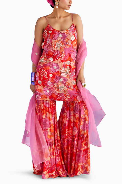 Pink Sharara Set