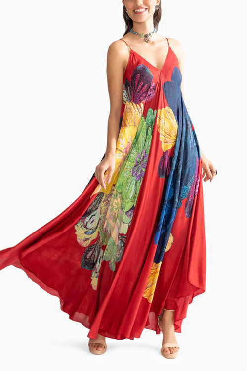 Yazmine Deep Red Dress