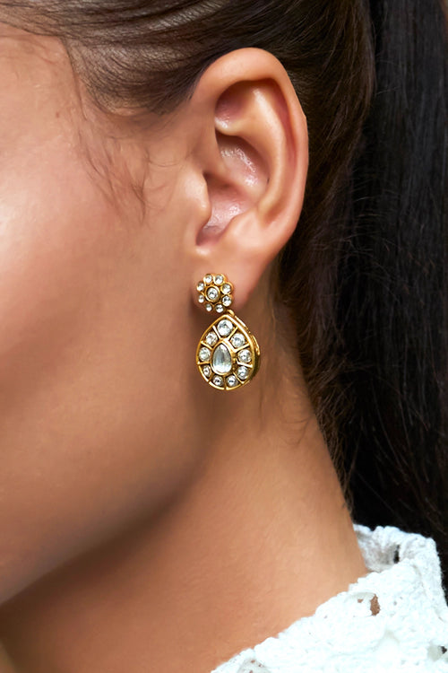 Rosa Kundan Drops
