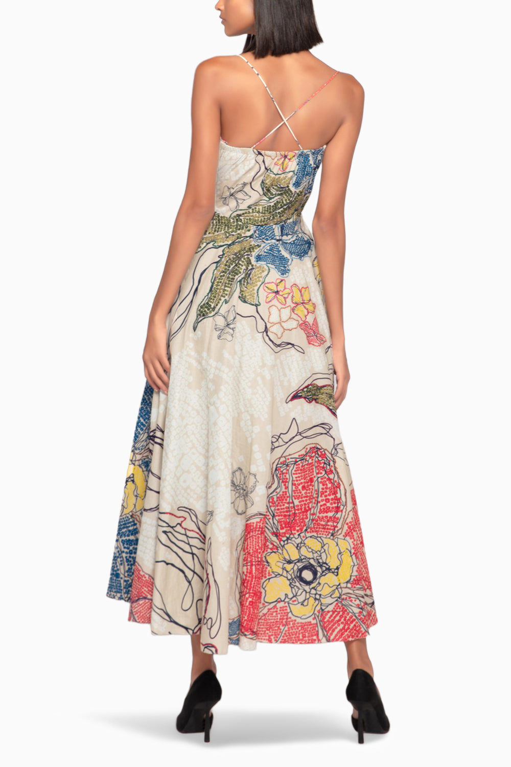 Periwinkle Bandhani Print Summer Dress