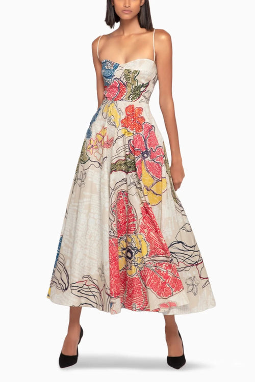 Periwinkle Bandhani Print Summer Dress