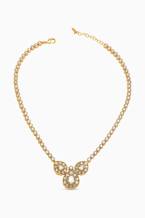 Rosa Kundan Cluster Necklace