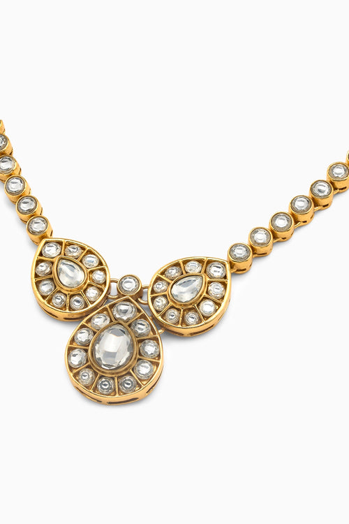Rosa Kundan Cluster Necklace