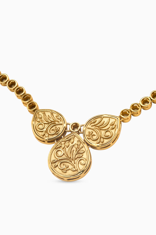 Rosa Kundan Cluster Necklace