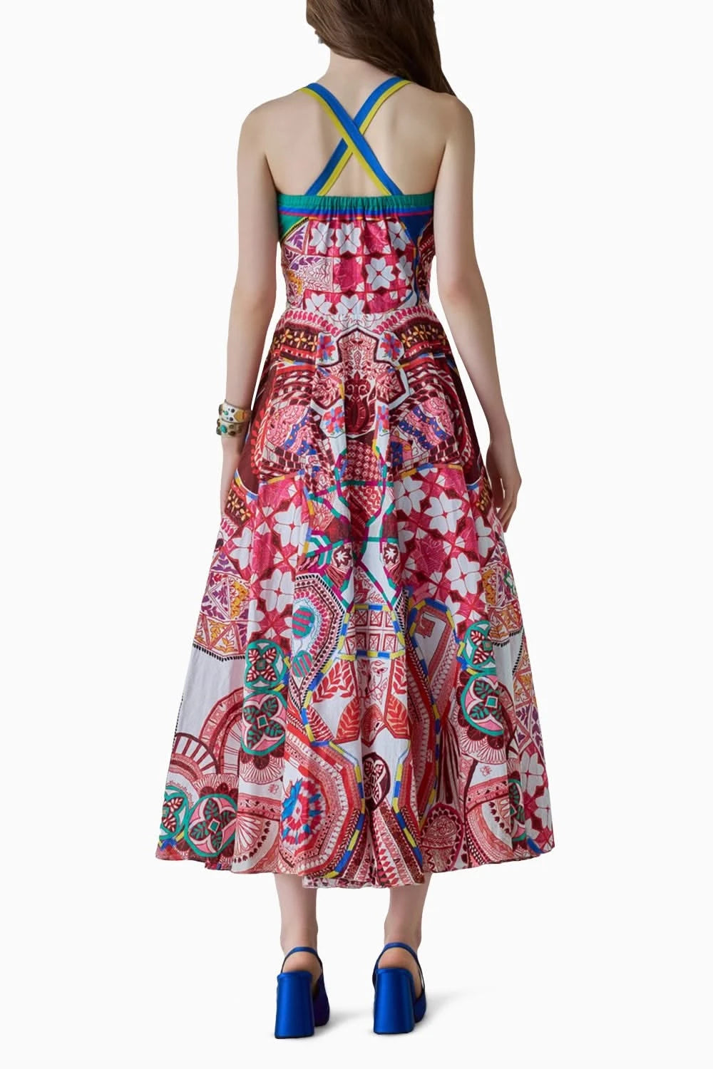 Marilyn Paisley Print Flared Dress