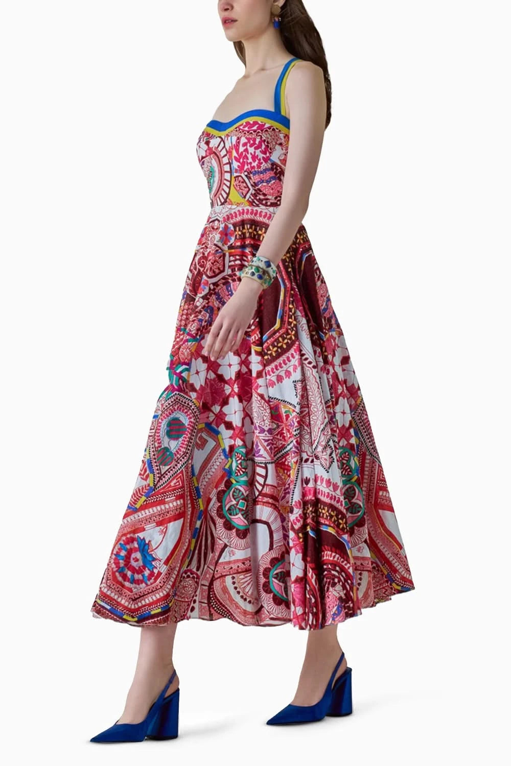 Marilyn Paisley Print Flared Dress