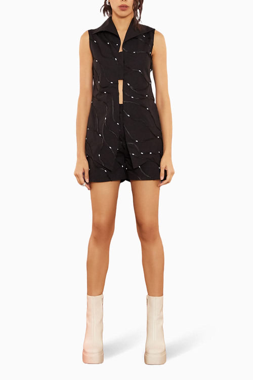 Black Applique Tape Co-ord Set