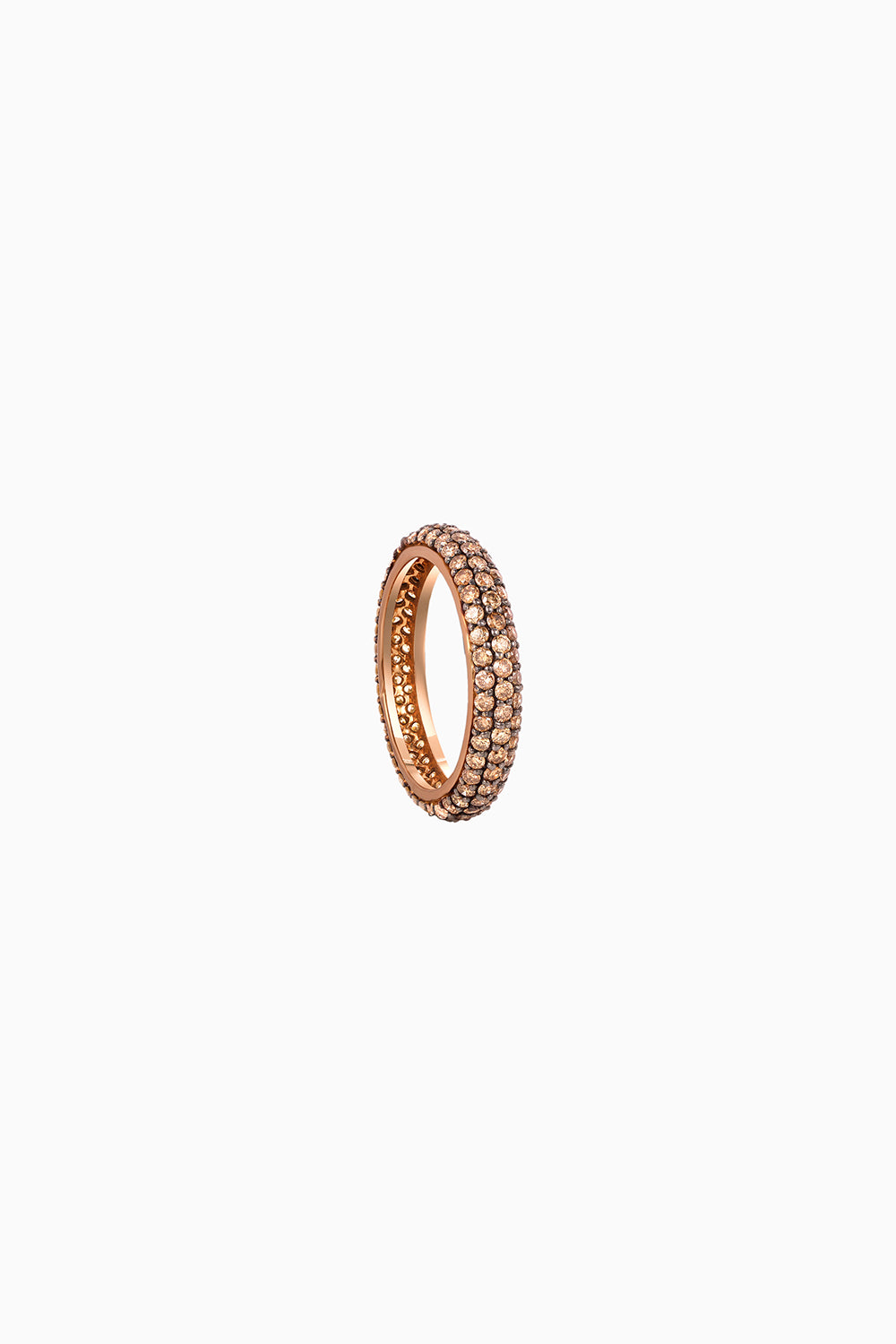 Classic Coffee 18KT Gold Diamond Stackable Ring