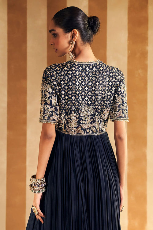 Zarqaa Navy Anarkali Set