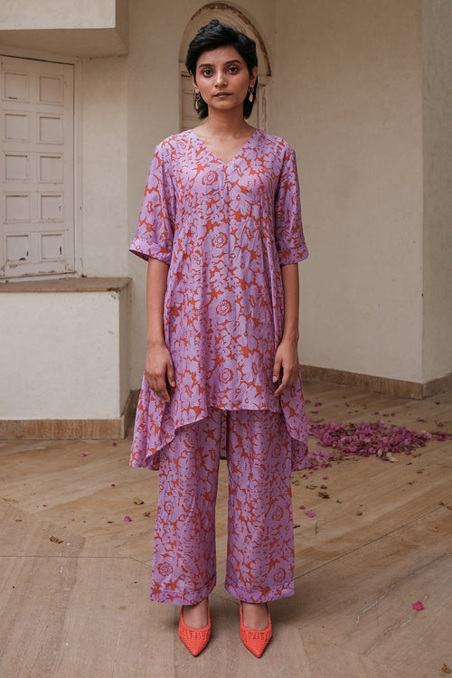 Lavender Floret Asymmetric Co-ord Set