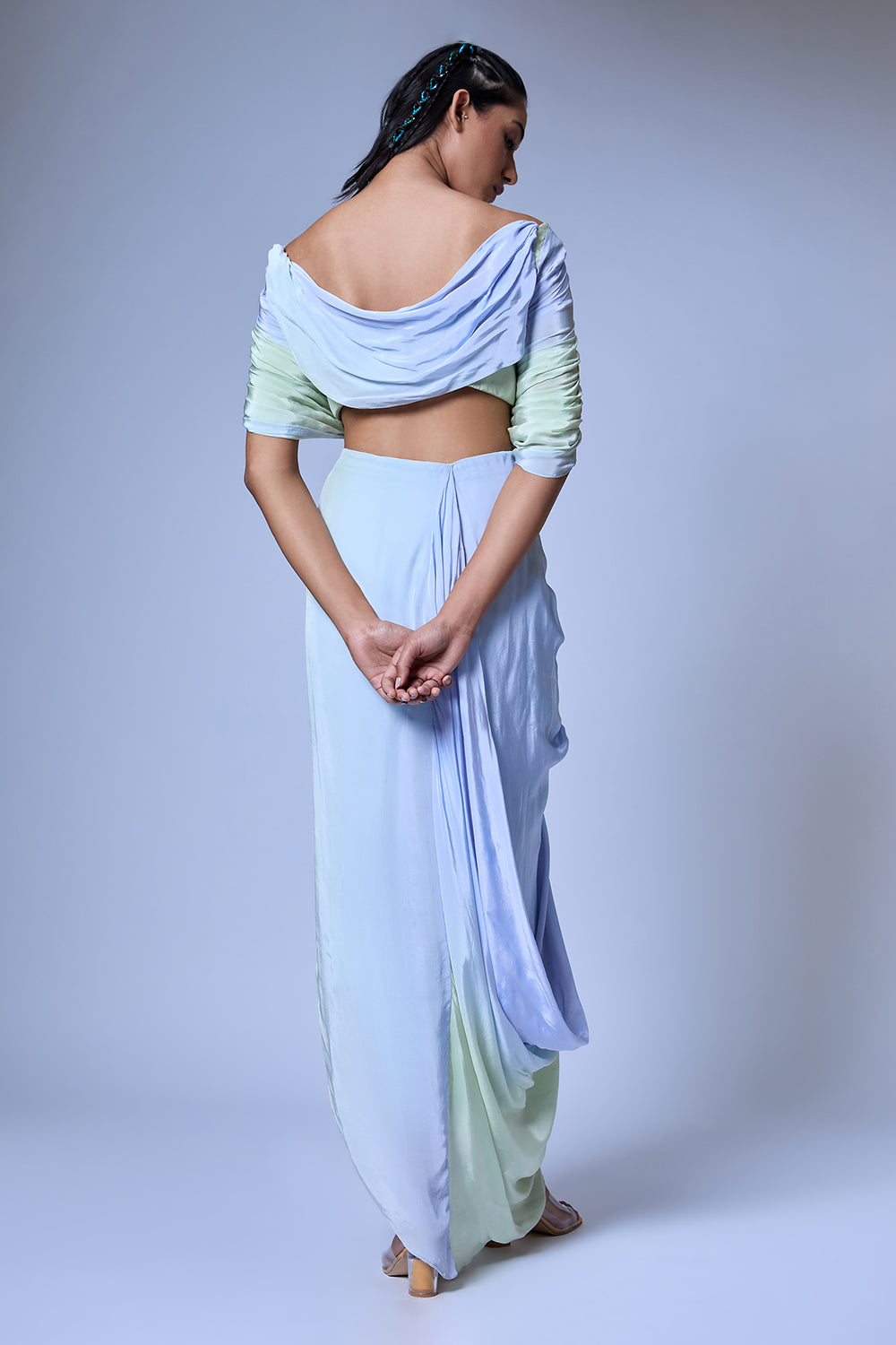 The Micro-Floral Draped Set