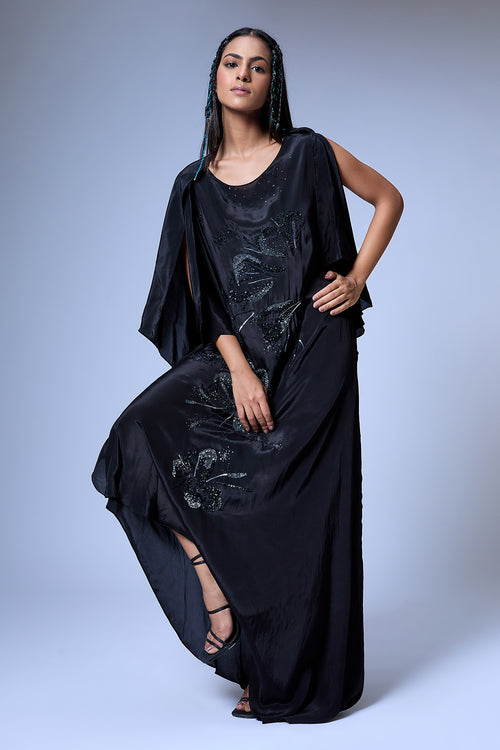 The Splatter Black Kaftan Dress