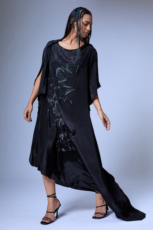 The Splatter Black Kaftan Dress