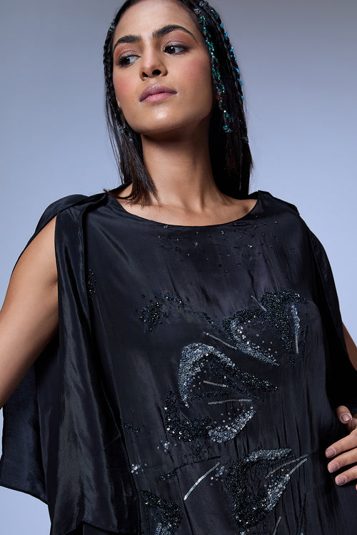 The Splatter Black Kaftan Dress