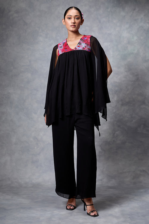 The Trickle Draped Top And Pant Set