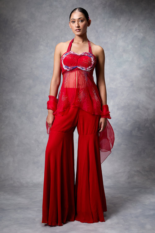 The Splash Top And Gharara Pant Set