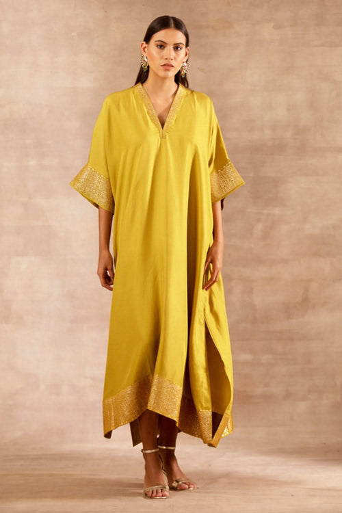 Mustard Benaras Border Kaftan