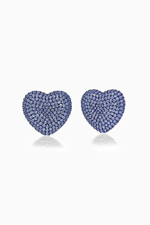 Classic Tanzanite 18KT Gold Heart Studs