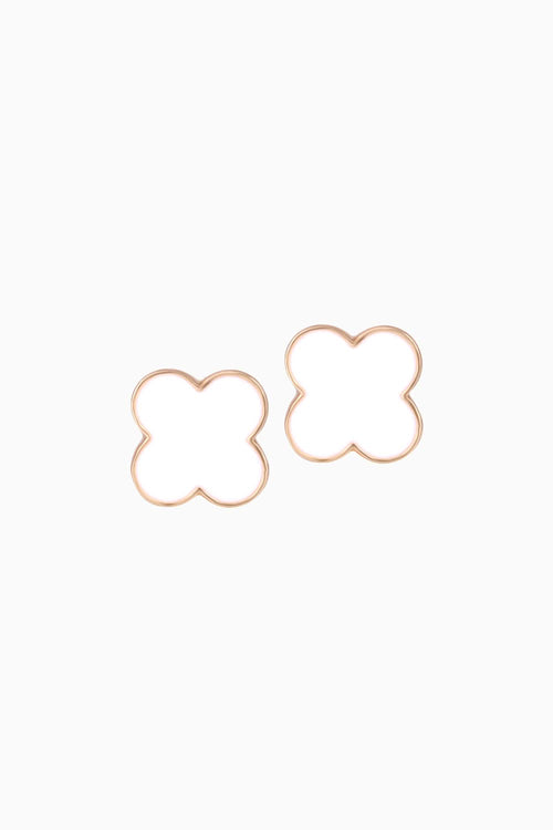 Clover Enamel 14KT Gold Studs