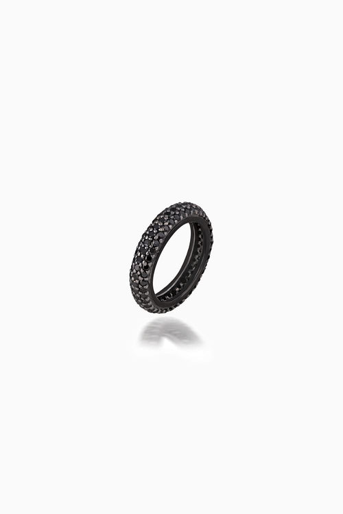 Classic Black 18KT Gold Diamond Stackable Midi Ring