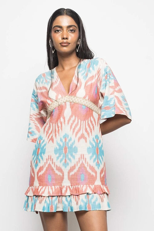 Plunge-Neck Ruffle Mini