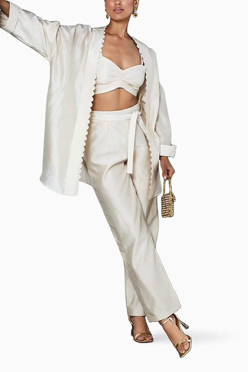 Remy Ivory Cape Pants Set