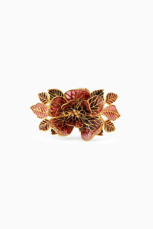 Red and Black Fiore Floral Cuff