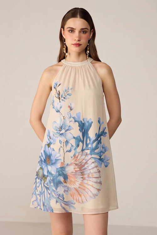 Cream Belli Mini Dress