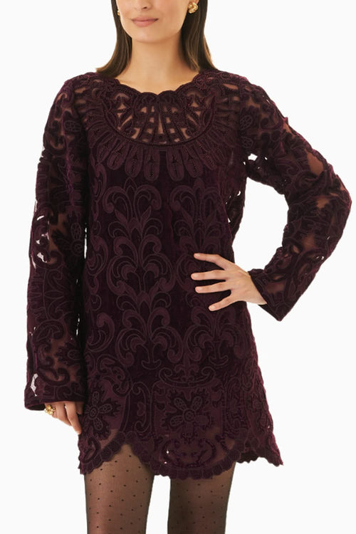 Christine Burgundy Dress