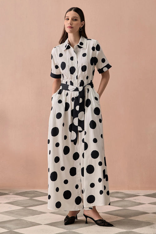 Monochrome Mono Maxi Dress