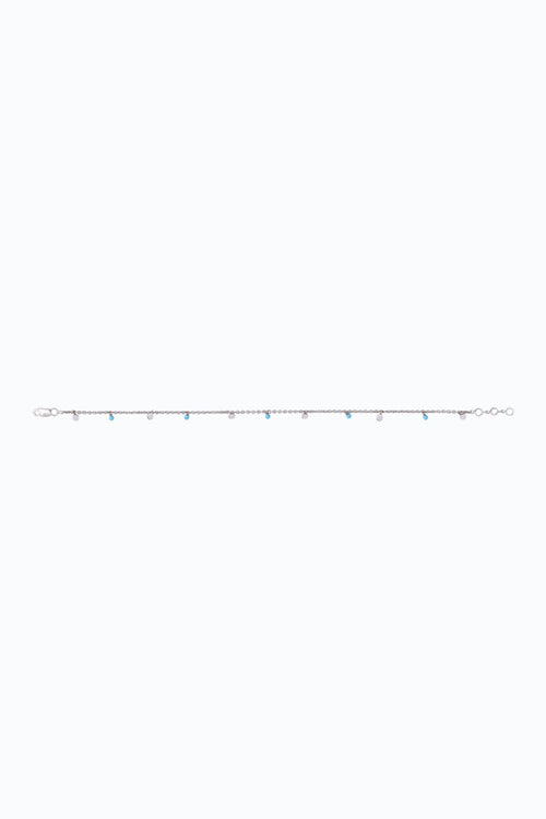 Turquoise Bead Chain 14KT Gold Anklet