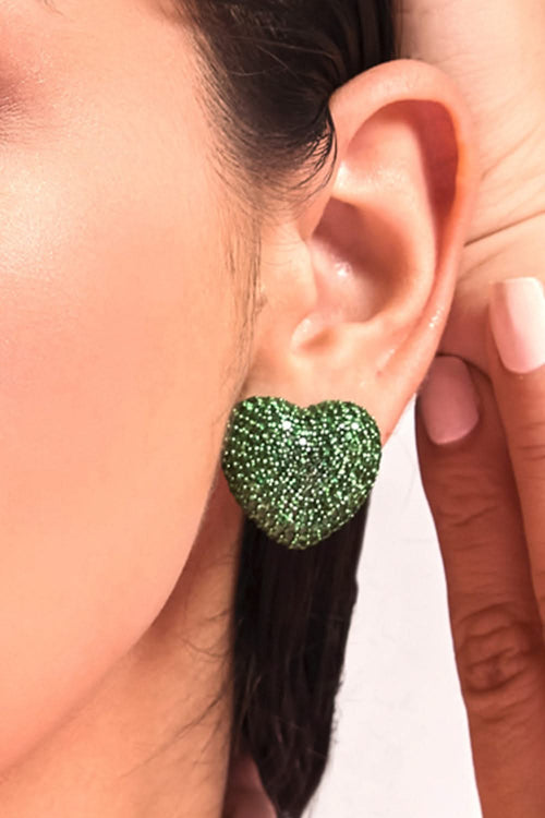 Classic Tsavorite 18KT Gold Heart Studs