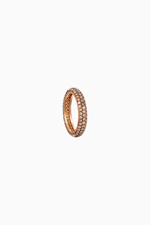Classic Coffee 18KT Gold Diamond Stackable Midi Ring
