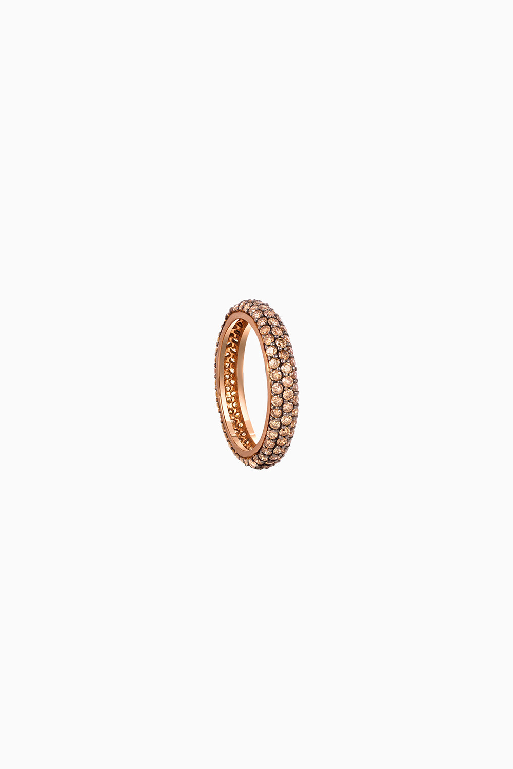 Classic Coffee 18KT Gold Diamond Stackable Midi Ring