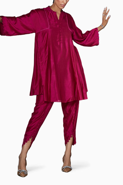 Ahzuro Fucshia  Kurta Set