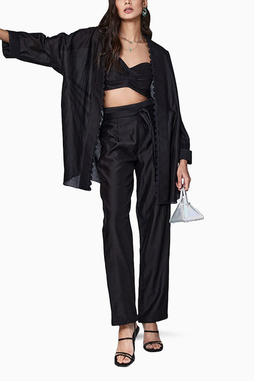 Sierra Black Cape Pants Set