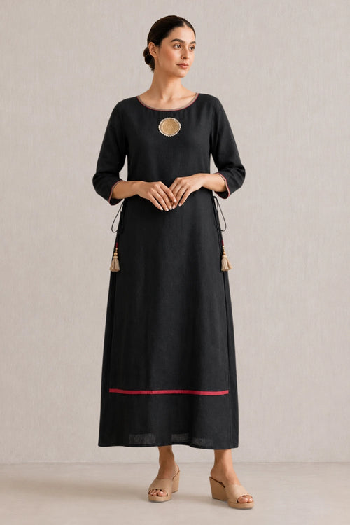 A Mark Of Gold Black Dress
