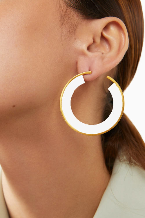 White Arianna Hoops