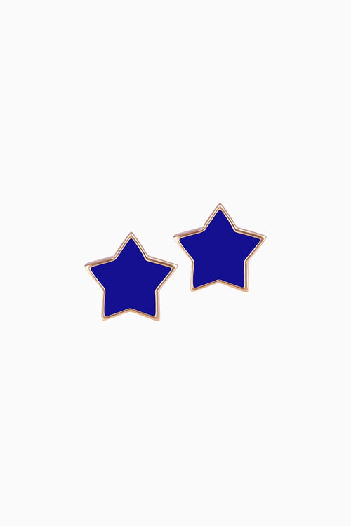 Star Enamel 14KT Gold Studs