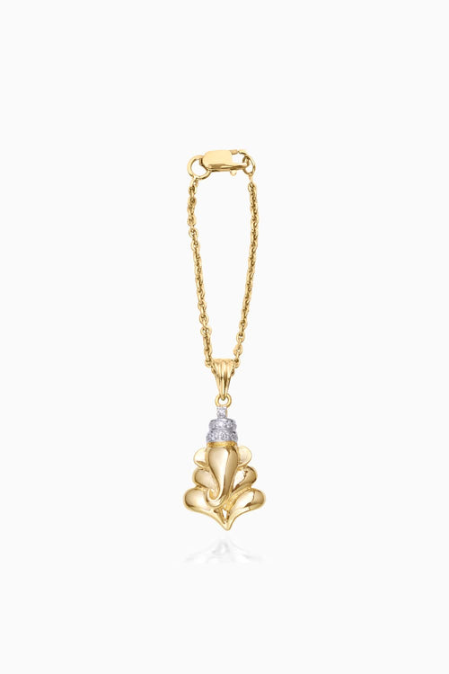 Ganesha Diamond Chain Watch 14KT Gold Charm