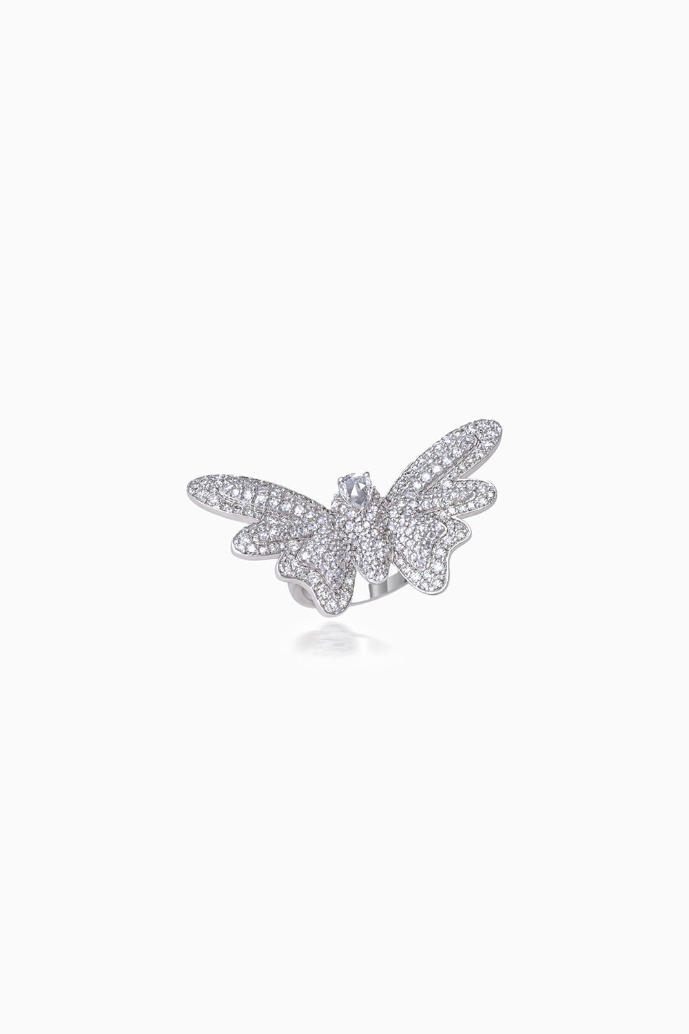 Butterfly Diamond Pave Ring in 18KT White Gold