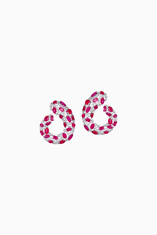 Ruby Princess C-Clips in 18KT White Gold