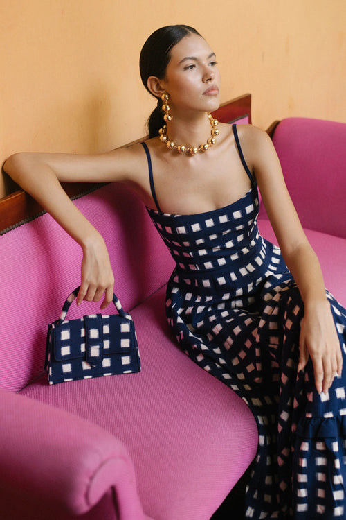 Navy Checkmate Bag
