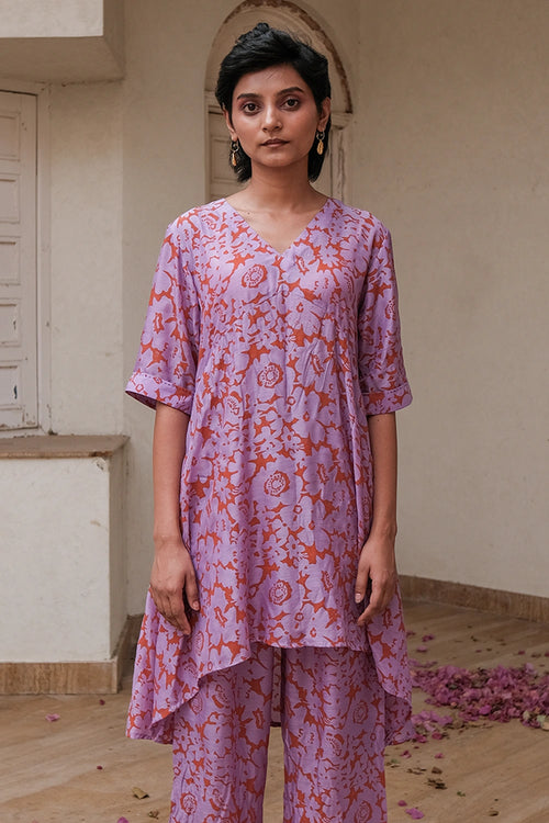 Lavender Floret Asymmetric Tunic