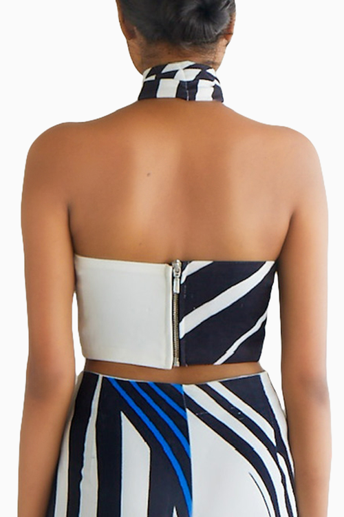 Striped Criss Cross Crop Top