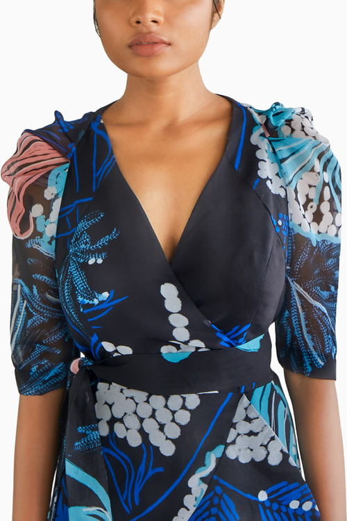 Windowleaf Wrap Dress
