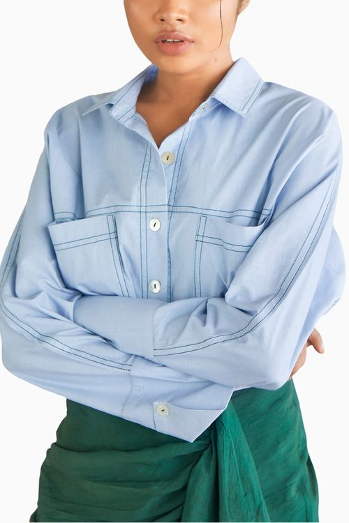 Topstitch Cotton Shirt