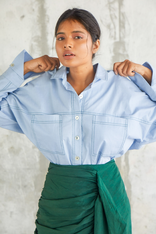 Topstitch Cotton Shirt
